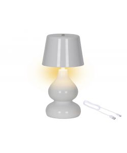 Lumineo Lampada da Tavolo Ricaricabile Bianca 13x26 cm Design Elegante