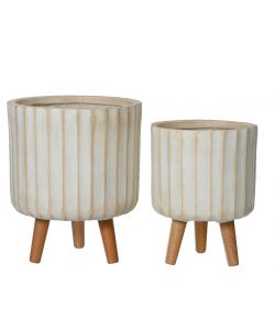 Vaso Kae sabbia con gambe in legno grande