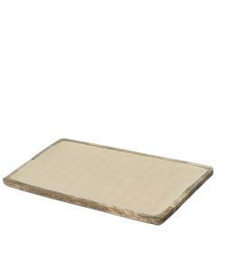 Piatto Legno Decorativo Rettangolare Crema 45,5x25x2 cm Naturale