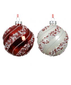 Sfera Decorativa Perline 80mm Colori Assortiti in Vetro Lucido