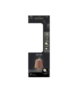 Lumineo Lampada da Tavolo Ricaricabile 9x27 cm Colore Terra
