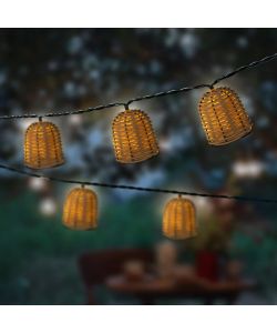 Kaemingk Catena Solare 2,1 M Luce Calda LED Vimini Naturale Per Esterni