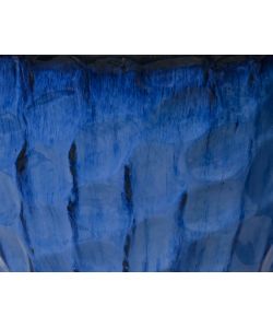 Vaso in terracotta smaltata blu Grande