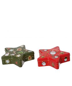 Decoris Contenitore Stella in Latta 19x18,5x5 cm