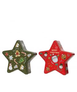Decoris Contenitore Stella in Latta 19x18,5x5 cm