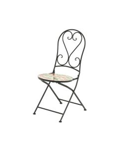 Sedia Pieghevole Monaco Effetto Mosaico Decoro Ciliegie 50x39x98 h cm