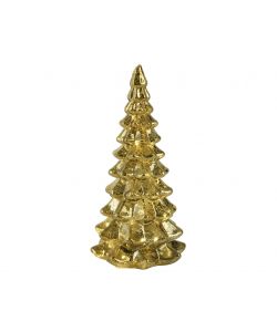 Lumineo Albero Vetro Oro 21cm con LED Micro Bianco Caldo Decorativo