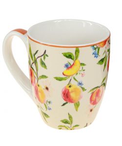 Decoris Tazza in ceramica Colazione Caffè Tè Fantasie Pesca 10,5 cm