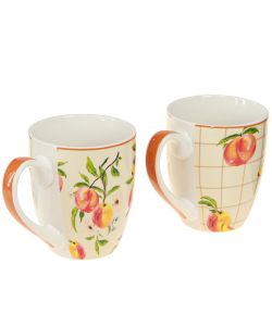 Decoris Tazza in ceramica Colazione Caffè Tè Fantasie Pesca 10,5 cm