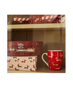 Decoris Tazza Porcellana Natale Bassotti 8,2x12x10,5 cm Assortiti