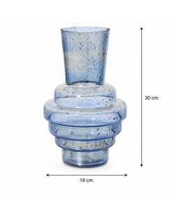 Kaemingk Vaso decorativo blu effetto anticato 18x30 cm per fiori secchi