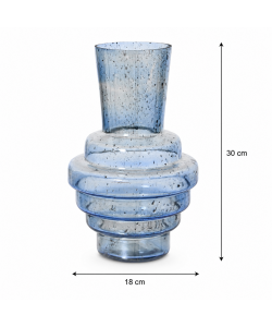 Kaemingk Vaso decorativo blu effetto anticato 18x30 cm per fiori secchi