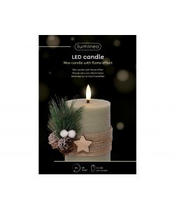 Lumineo Candela LED Foglie Verde - Eleganza e Atmosfera - 7,5x13 cm