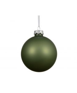Decoris Pallina Natalizia in Vetro Verde Rosmarino - Opaca - 10cm