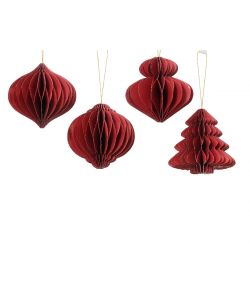 Decoris Addobbo Natalizio in Carta - Rosso - 8 cm