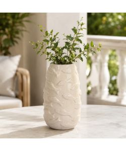 Kaemingk Vaso Porcellana Bianco Decorativo Pesce 15,5xH24,5 cm Interno