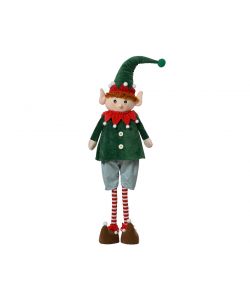Decoris Elfo Verde - Decorazione Natalizia Magica in Poliestere - 26x15x95cm