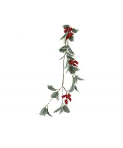 Decoris Ghirlanda Natalizia con Fiori Rossi - 130x15cm