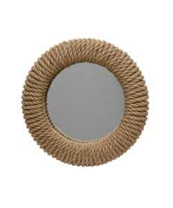 Specchio rotondo con cornice in corda 30cm