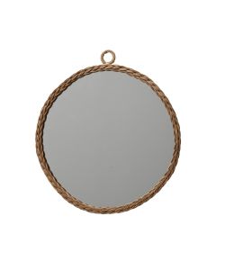 Kaeming Specchio rotondo in rattan naturale 54 cm - Arredo boho chic