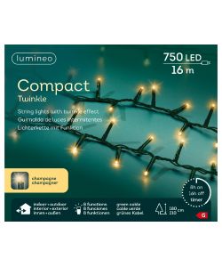 Lumineo Luci Albero di Natale 750 LED Oro - 1600cm