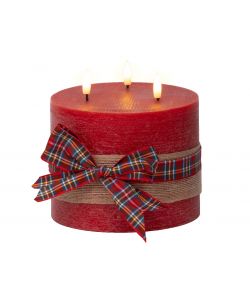 Lumineo Candela LED Rossa - Atmosfera Calda e Accogliente - 15cm