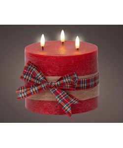 Lumineo Candela LED Rossa - Atmosfera Calda e Accogliente - 15cm