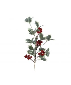Decoris Ramo Natalizio Bacche Rosse con Glitter - 10x30x68 cm