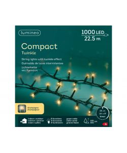 Lumineo Luci Natalizie per Esterni - LED Oro - Cavo Verde - 2250cm