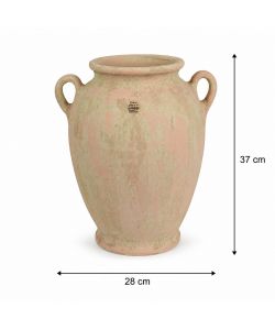 Kaemingk anfora terracotta beige 28xH37 cm con manici antichizzati