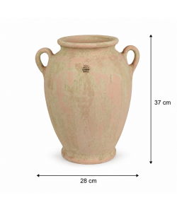 Kaemingk anfora terracotta beige 28xH37 cm con manici antichizzati