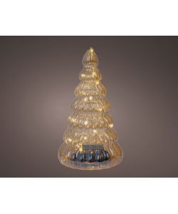 Lumineo Albero Luminoso in Vetro - Ambra - 15 Micro LED - 22cm
