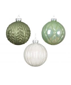 Decoris Pallina di Vetro Natalizia Opaca con Glitter - 10cm