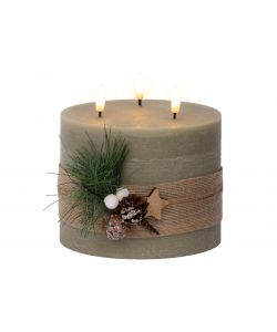 Lumineo LED Candela - Decorazione Foglie Verde - Timer 230h - 15cm