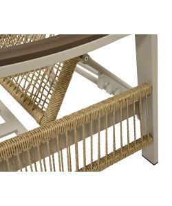 Lettino Prendisole Montevideo Alluminio Beige Regolabile 202x72x50 cm