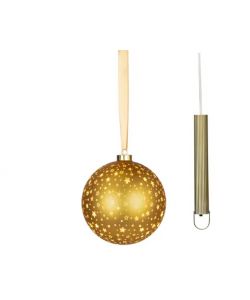 Lumineo - Sfera decorativa oro diam. 19 cm con 25 luci calde