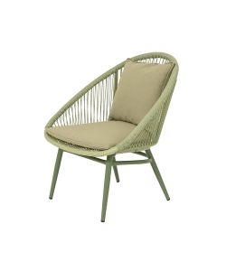 Set Salotto da Giardino Santa Cruz in Vimini Verde - Tavolino, 2 Sedie