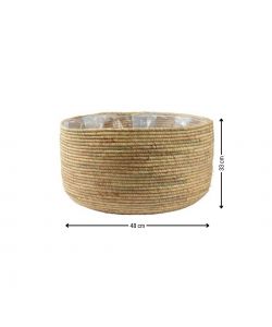 Cesta Tonda in Vimini Intrecciato Senza Manici - Grande - 48x33 cm