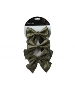 Decoris Fiocco Natalizio Verde con Filo Pieghevole - 12x13cm