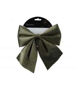 Decoris Fiocco Verde Natalizio - Decorazione per Interni - 20x2x24 cm