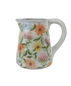 Brocca Terracotta Decorata Fiori Assortiti 31x23x30,5 cm