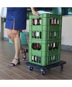 Pedane di Trasporto 5 pz Nere 58x38x12 cm in Polipropilene