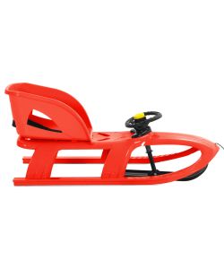 Slittino con Seduta e Volante Rosso 102,5x40x23cm Polipropilene