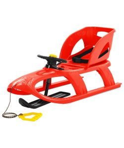 Slittino con Seduta e Volante Rosso 102,5x40x23cm Polipropilene