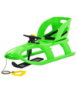 Slittino con Seduta e Volante Verde 102,5x40x23cm Polipropilene
