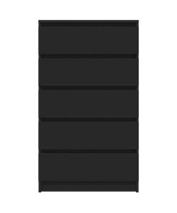vidaXL Cassettiera Elegante in Legno Multistrato Nero - 60x36x103 cm