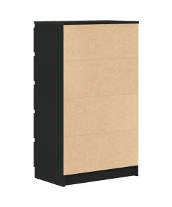 vidaXL Cassettiera Elegante in Legno Multistrato Nero - 60x36x103 cm