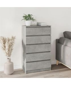 Cassettiera Grigio Cemento 60x36x103 cm in Legno Multistrato