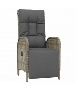 vidaXL Sedie Reclinabili da Esterno - Polyrattan Grigio - 57x62.5x109 cm