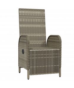 vidaXL Sedie Reclinabili da Esterno - Polyrattan Grigio - 57x62.5x109 cm
